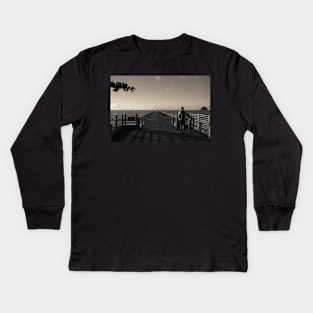 Man on Pier Kids Long Sleeve T-Shirt